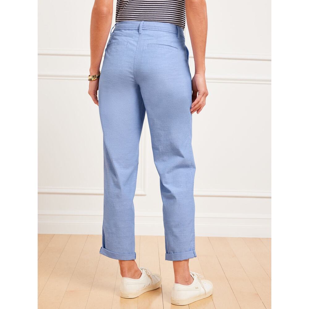 Talbots Newport Chambray Relaxed Chinos Pants Size 14 NWT Blue - Picture 4 of 12